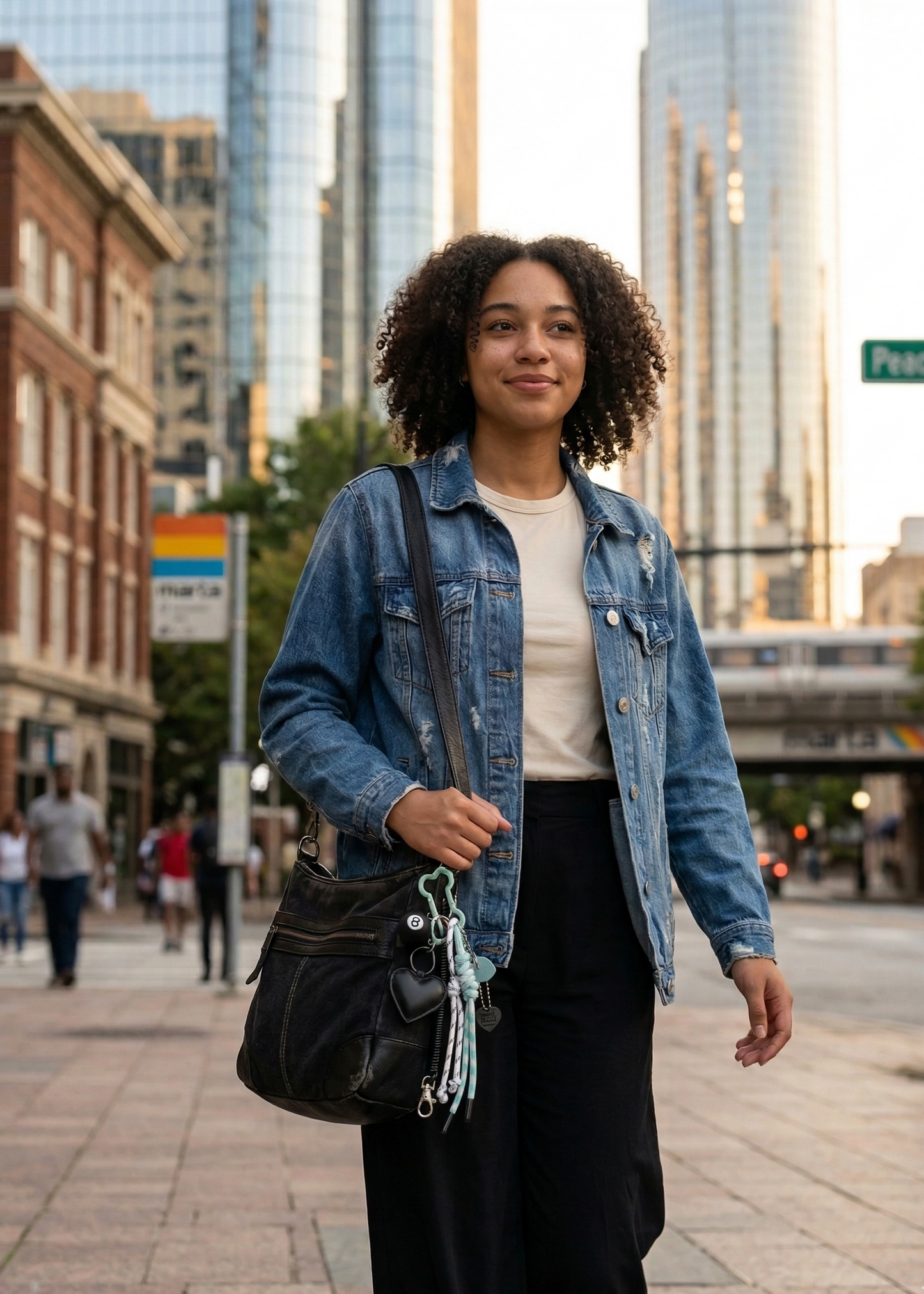 Heartbreak Club: Black & Mint Layered Bag Charm / Keychain